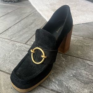 Frame Le Benedict Suede
Leather Chunky Block Heel